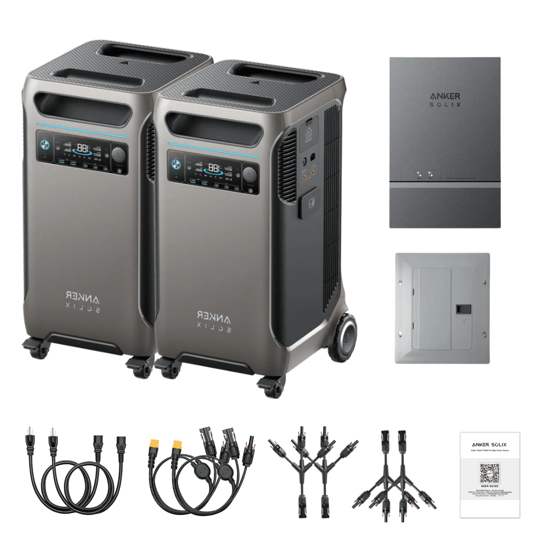 Anker SOLIX F3800 Solar Generator Kit, 2 Units, 12kW, 7.68kWh, with Smart Home Power Kit