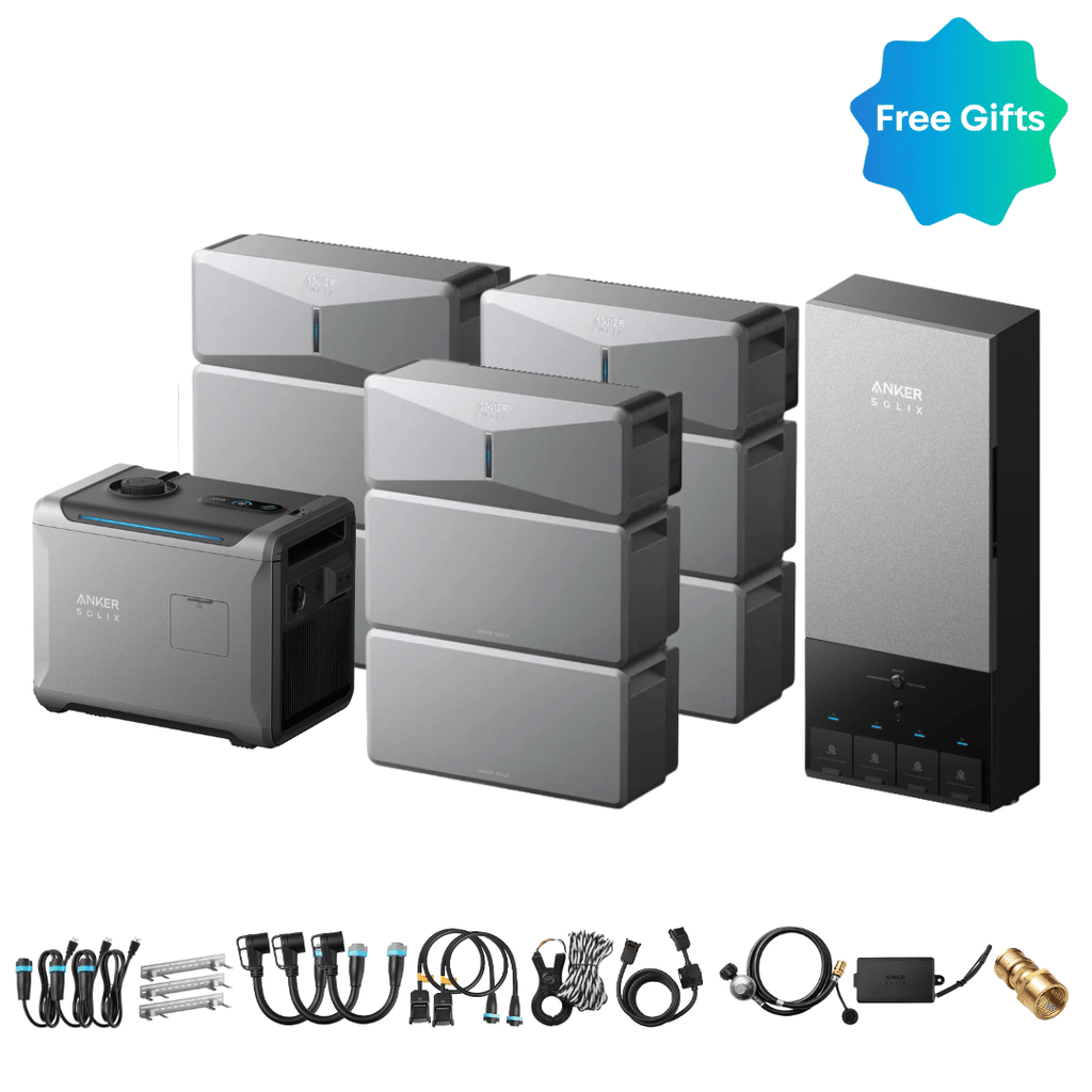 Anker SOLIX E10 Power Module with Batteries and Power Dock and Smart Generator 5500 (Tri-Fuel), 3-Unit Kit