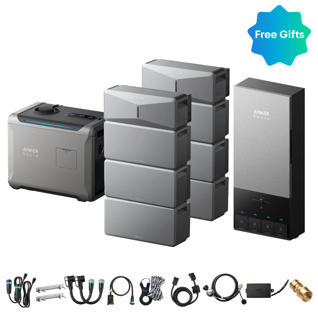 Anker SOLIX E10 Power Module with Batteries and Power Dock and Smart Generator 5500 (Tri-Fuel), 2-Unit Kit