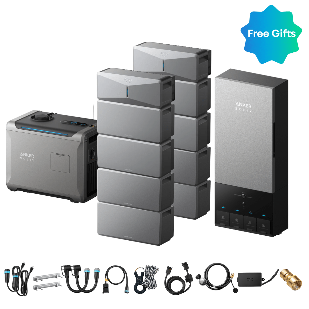 Anker SOLIX E10 Power Module with Batteries and Power Dock and Smart Generator 5500 (Tri-Fuel), 2-Unit Kit
