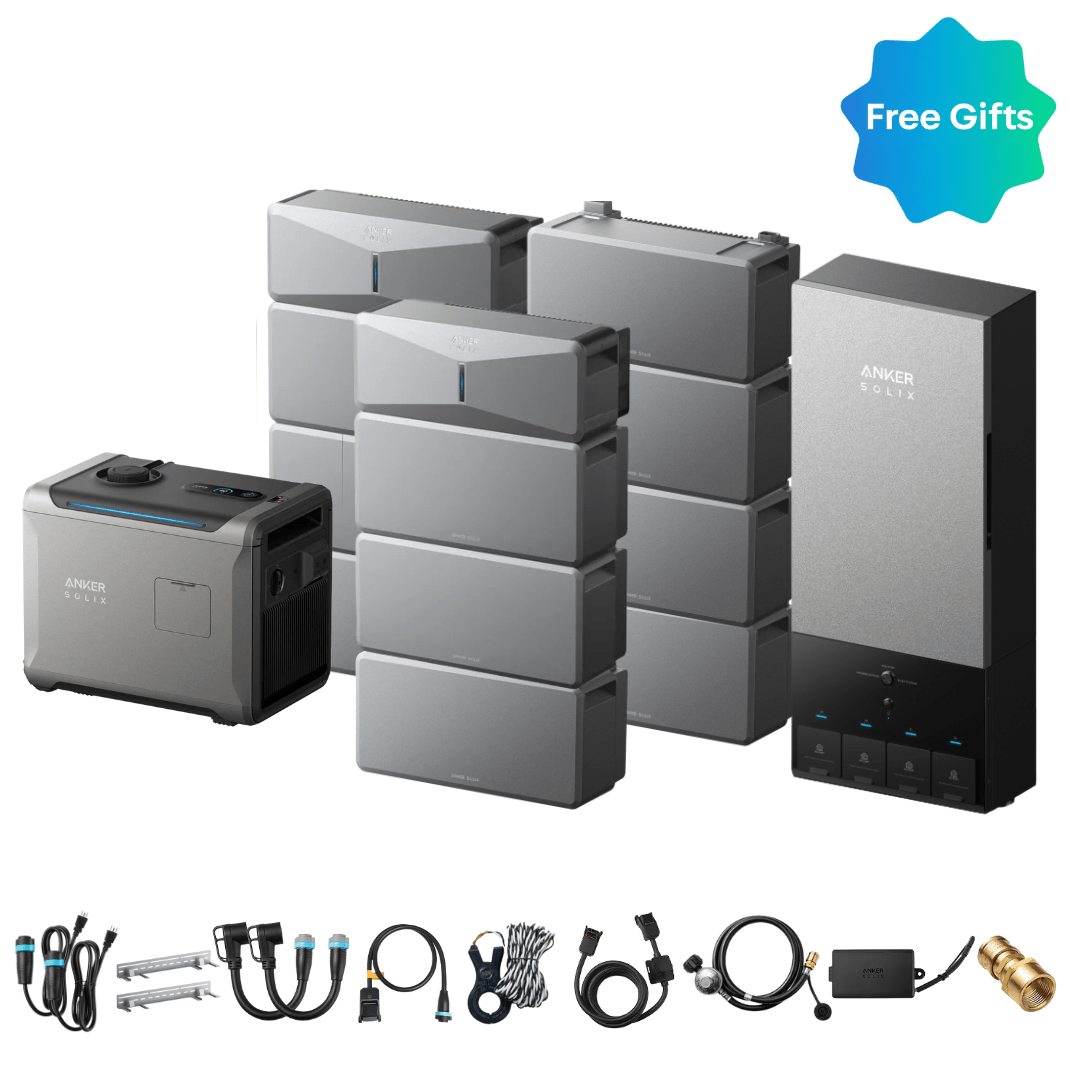 Anker SOLIX E10 Power Module with Batteries and Power Dock and Smart Generator 5500 (Tri-Fuel), 2-Unit Kit