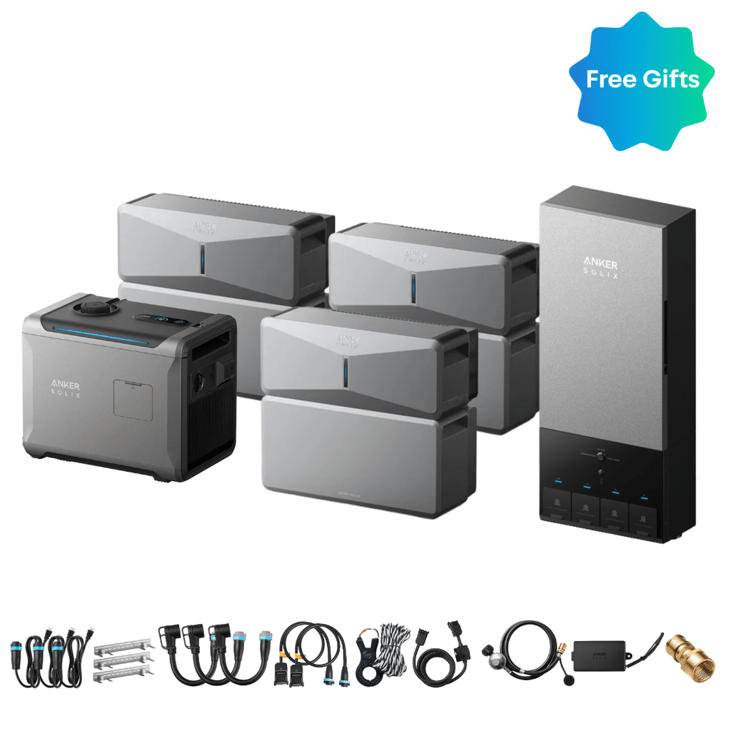 Anker SOLIX E10 Power Module with Batteries and Power Dock and Smart Generator 5500 (Tri-Fuel), 3-Unit Kit