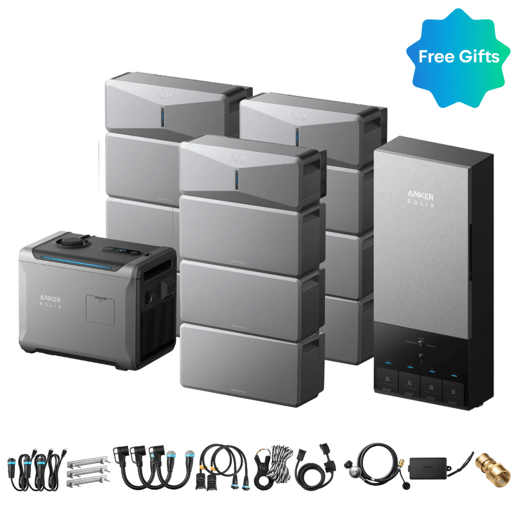 Anker SOLIX E10 Power Module with Batteries and Power Dock and Smart Generator 5500 (Tri-Fuel), 3-Unit Kit