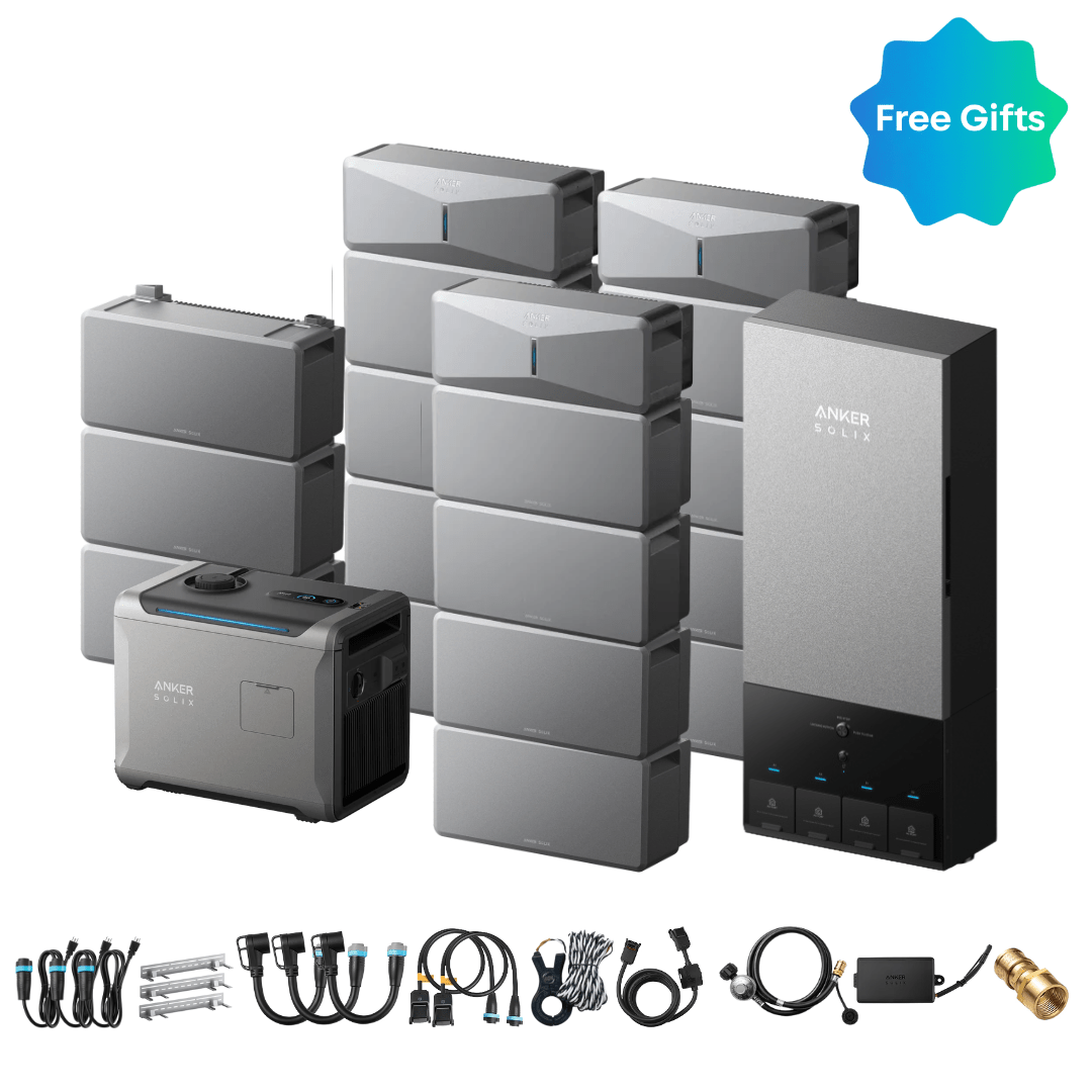 Anker SOLIX E10 Power Module with Batteries and Power Dock and Smart Generator 5500 (Tri-Fuel), 3-Unit Kit