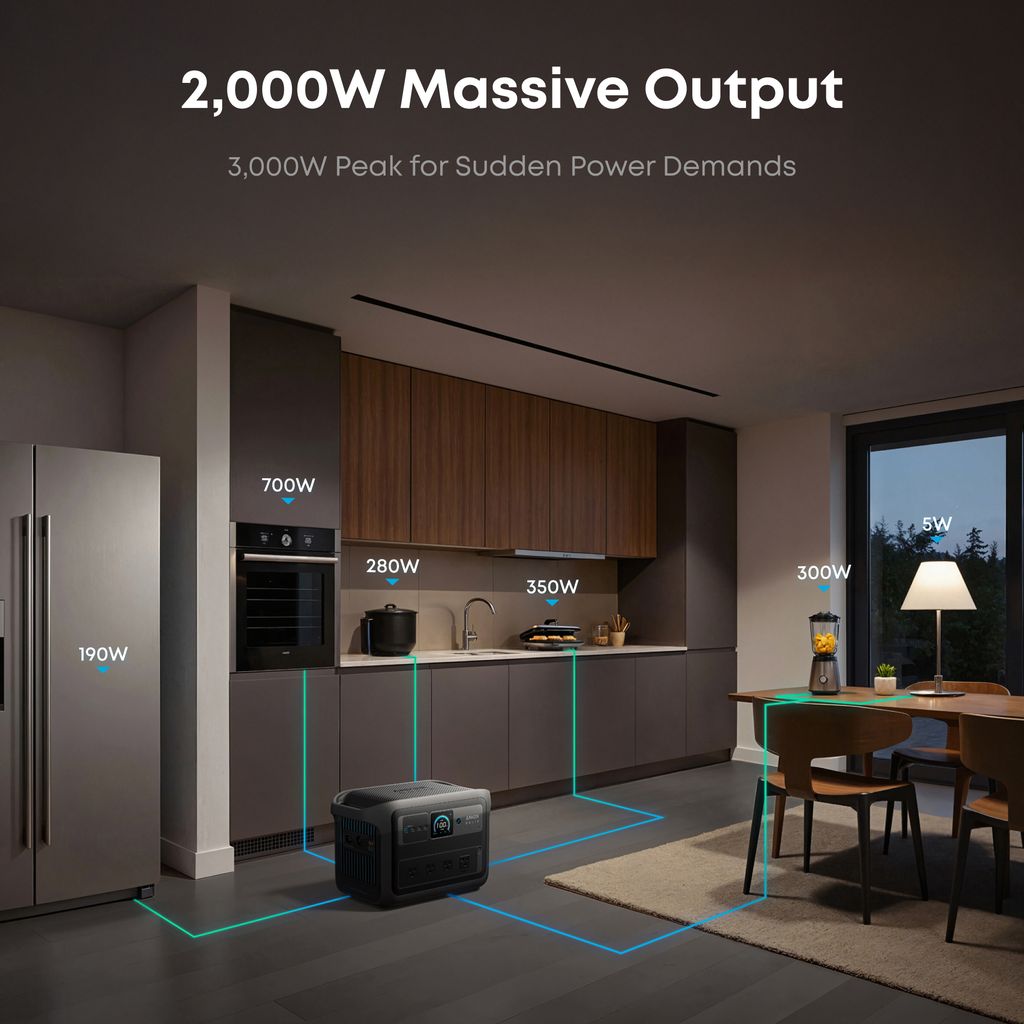 Anker SOLIX C1000 Gen 2 Portable Power Station, 1024Wh, 2000W