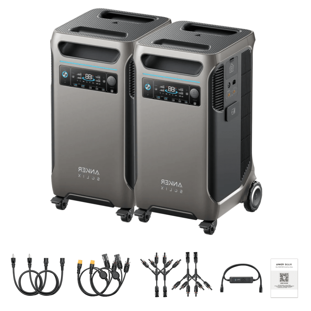 Anker SOLIX F3800 Portable Power Station Kit, 2 x 3840Wh Units, with Double Power Hub