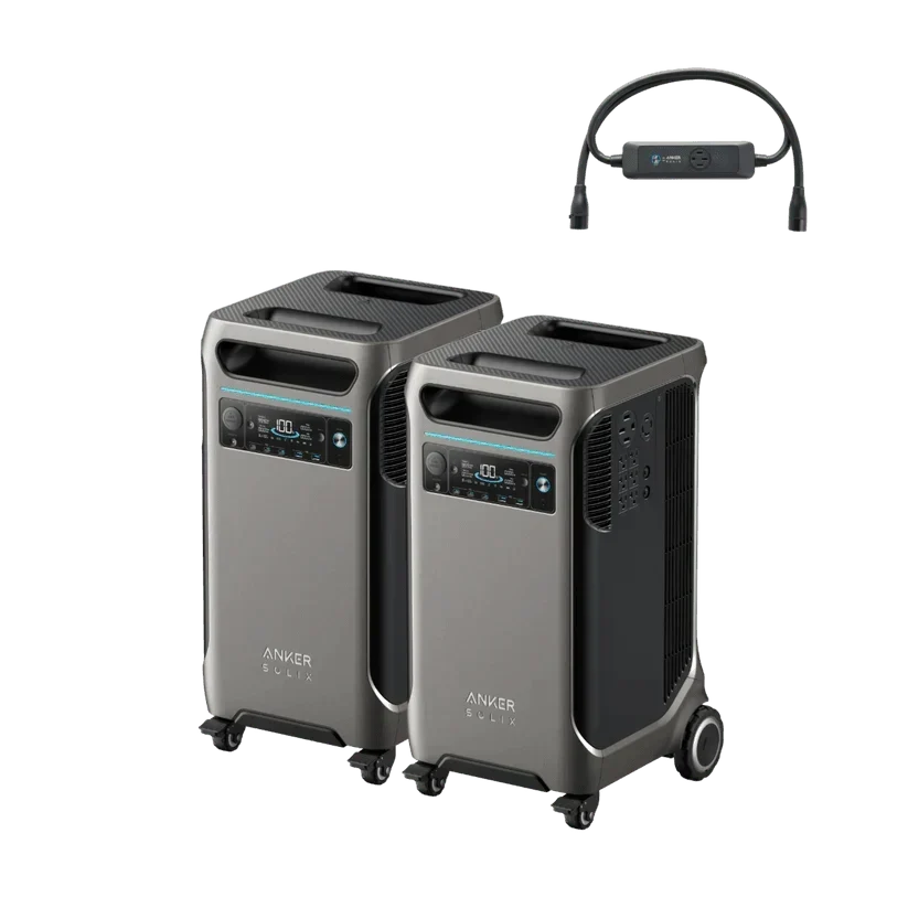 Anker SOLIX F3800 Portable Power Station Kit, 2 x 3840Wh Units, with Double Power Hub