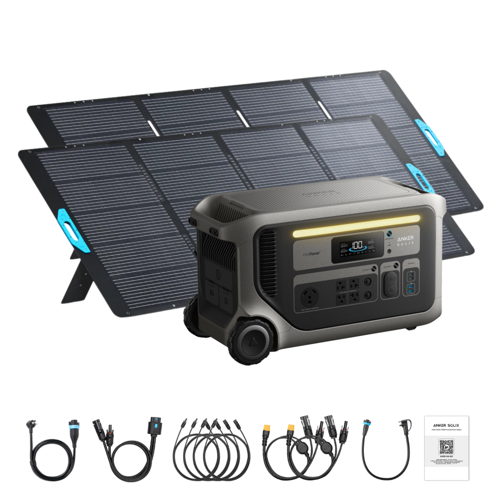 Anker SOLIX F3000 Solar Generator with 400W Portable Solar Panel Kits