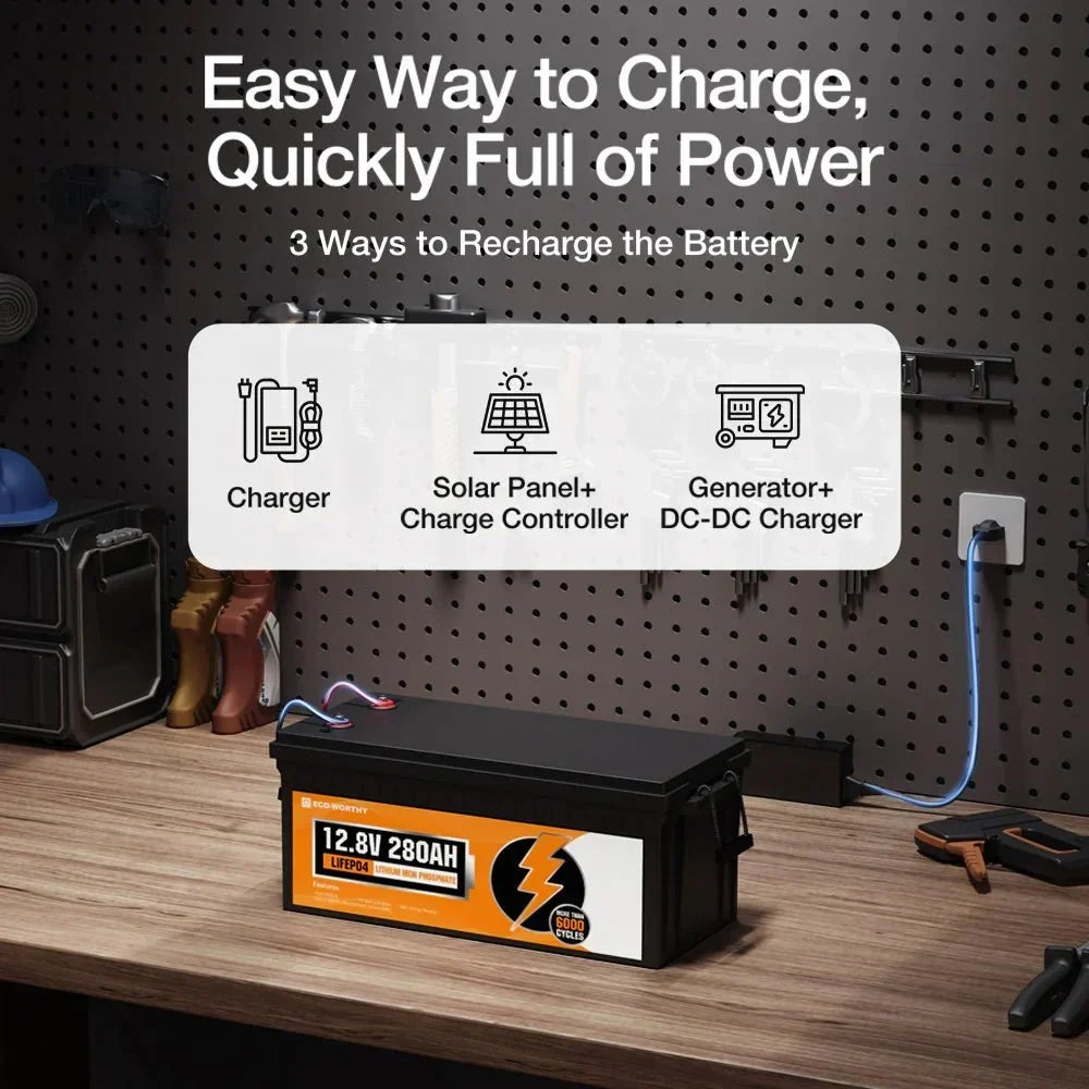 ECO-WORTHY 12V 280Ah LiFePO4 Battery with Bluetooth