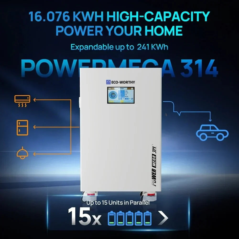 ECO-WORTHY PowerMega 314 51.2V 314Ah Lithium Battery