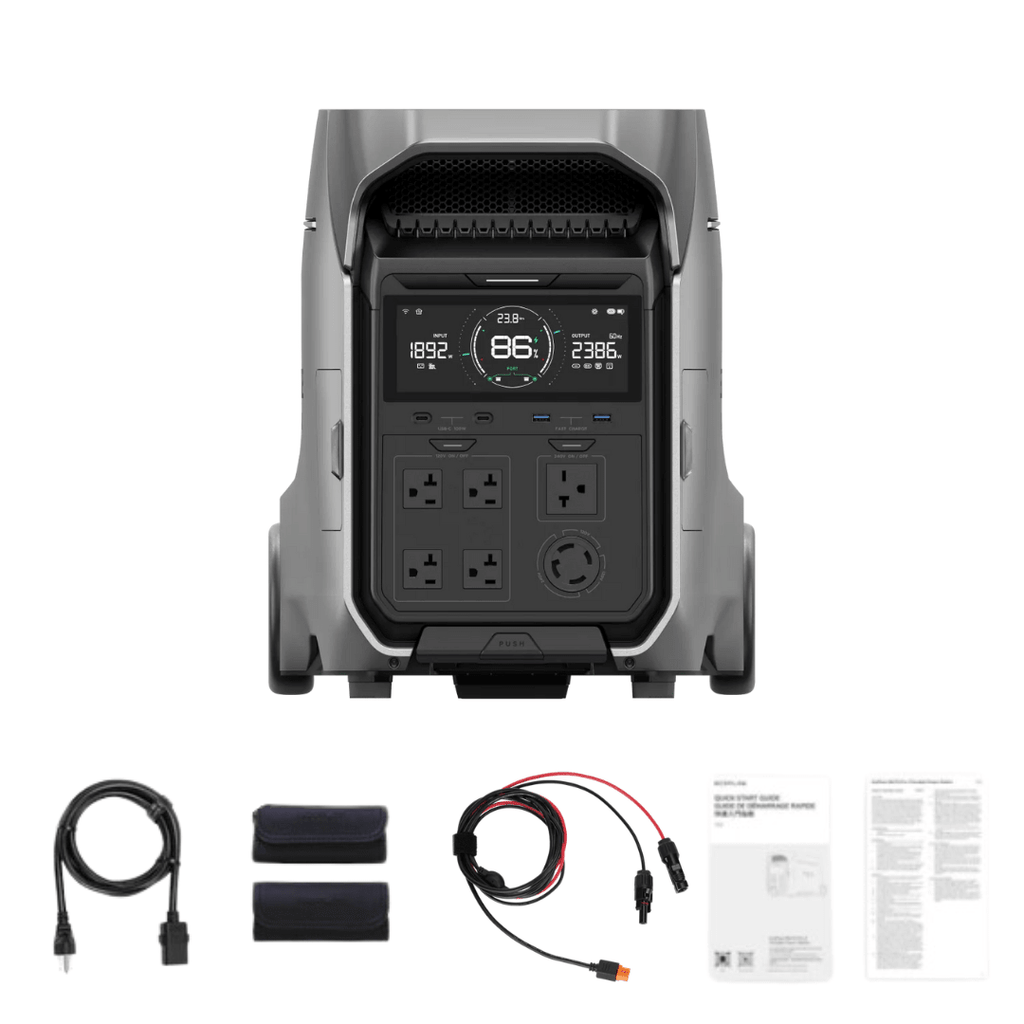 EcoFlow DELTA Pro 3 Solar Generator with XT60i Cable Kit