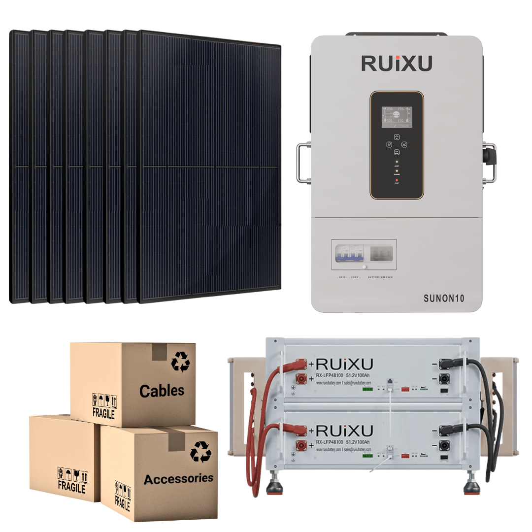 PRO 48V Solar Kit with 10.24-20.48kWh Battery Bank, 10kW Hybrid Inverter and 410W Solar Panels