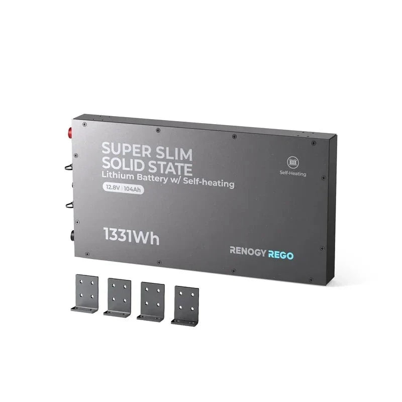 Renogy REGO 12V 104Ah Super Slim LiFePO4 Battery with Self-Heating