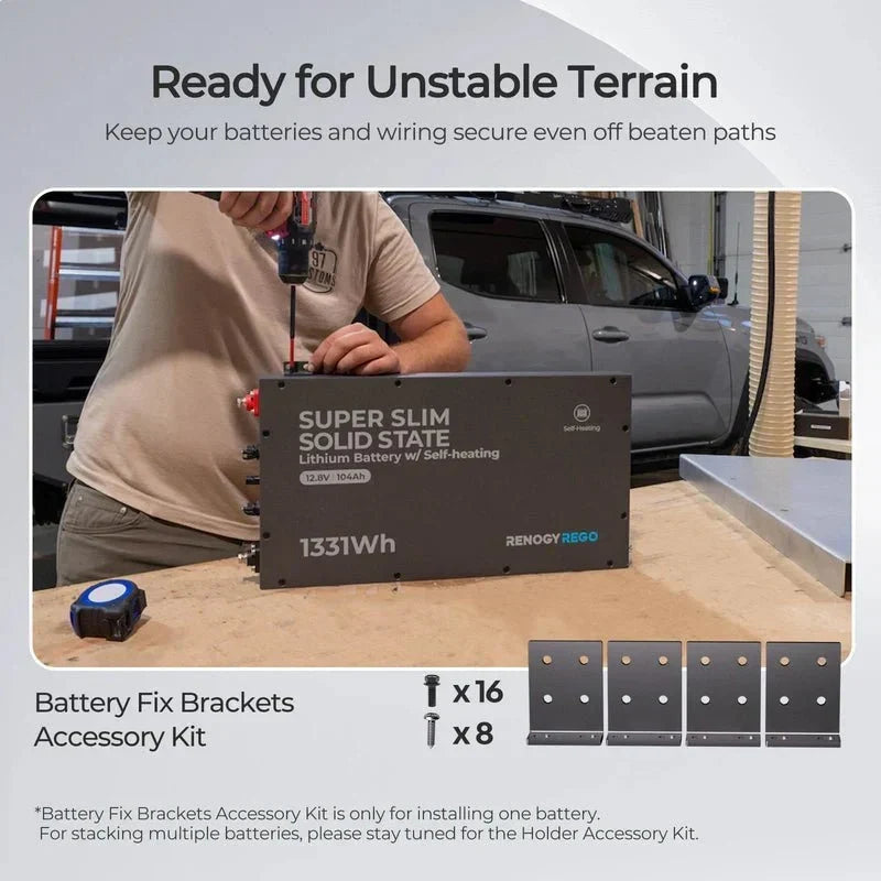 Renogy REGO 12V 104Ah Super Slim LiFePO4 Battery with Self-Heating