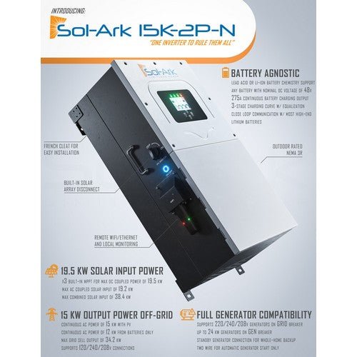 Sol-Ark 15kW Hybrid Inverter with EMP Hardening Kit