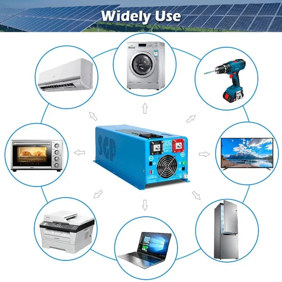 SunGoldPower 6000W DC 24V Split Phase Pure Sine Wave Inverter with Charger