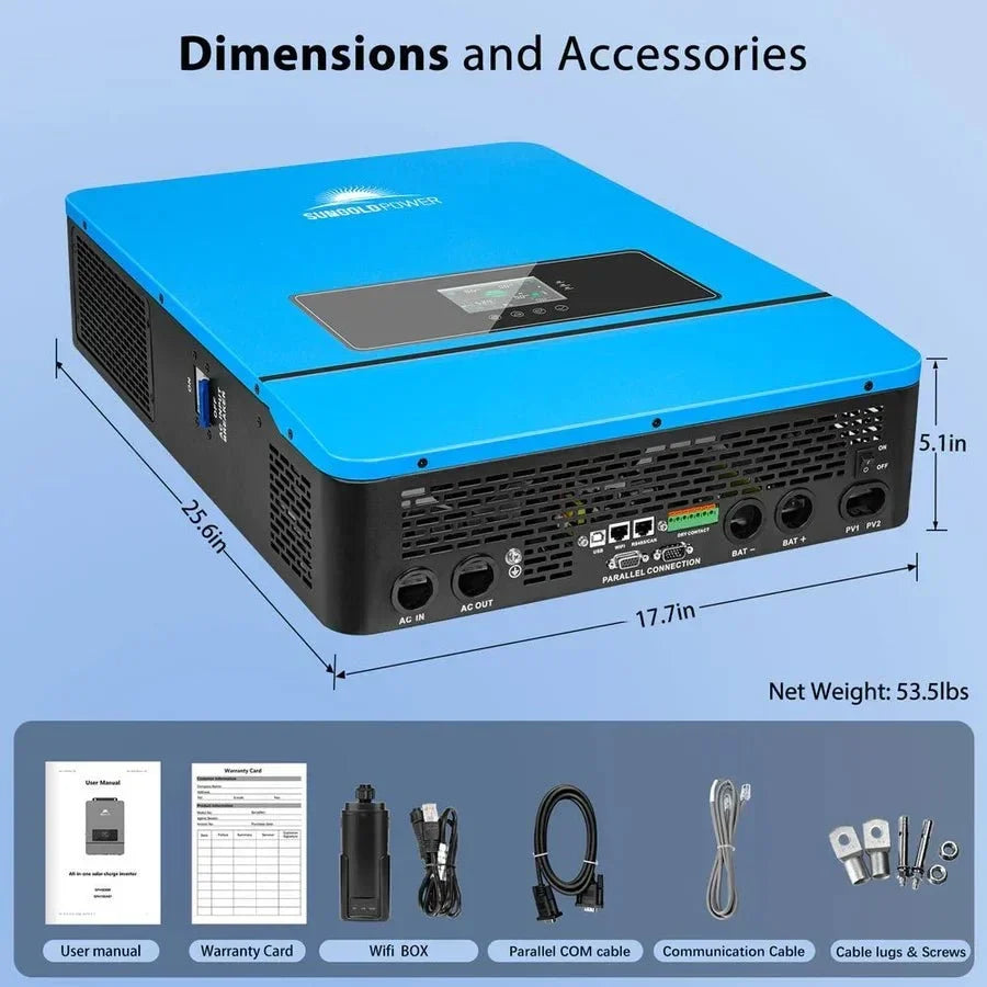 SunGoldPower 8kW 48V Split Phase Solar Inverter