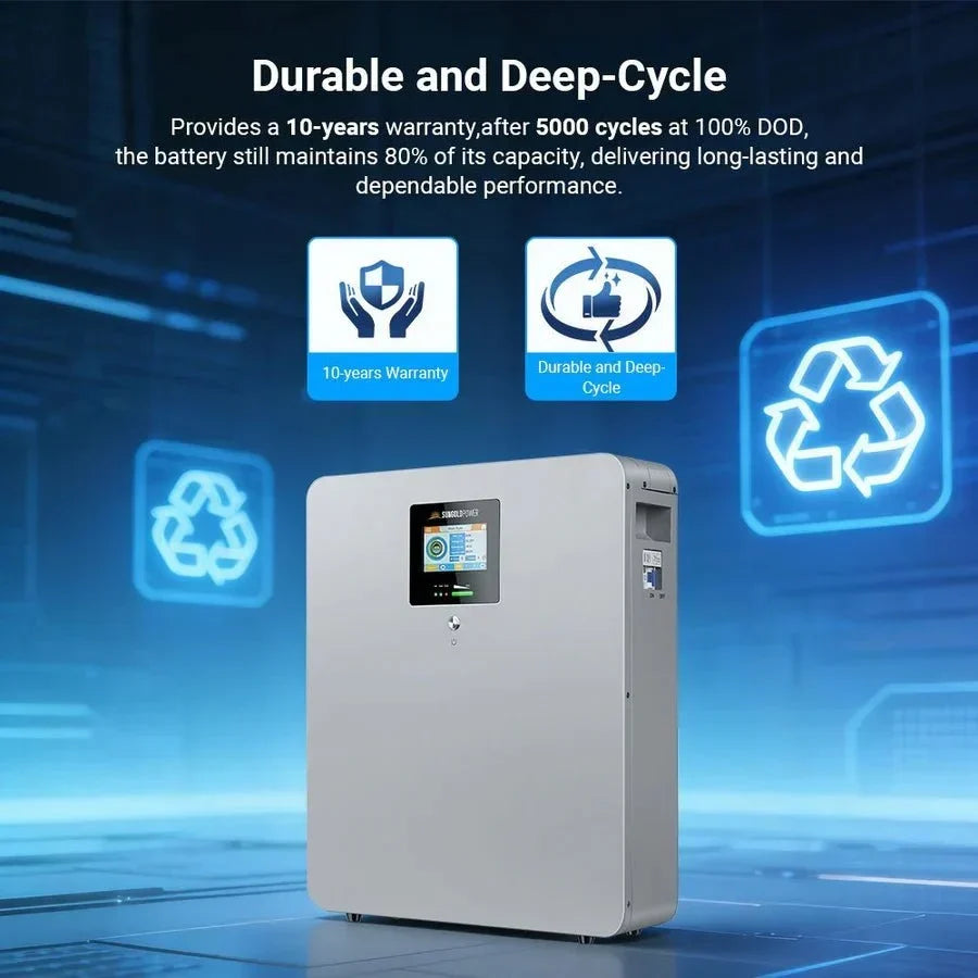 SunGoldPower CoreX 5 Elite Wall Mounted 48V 100Ah Residential Energy Storage Battery Pack